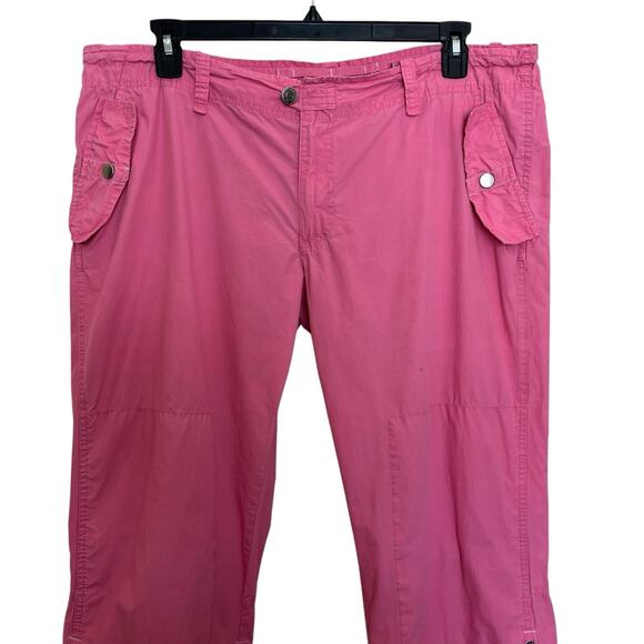 Steve & Barry’s | Vtg Y2K Hot Pink Cargo Roll Up Snap Button Pants Sz 18 Gorp - Picture 2 of 8